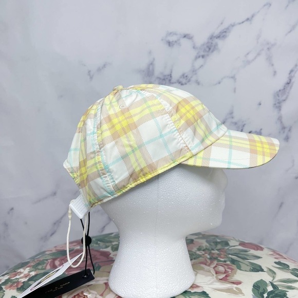 Rag & Bone | Addison Plaid Yellow Baseball Cap - Picture 4 of 12